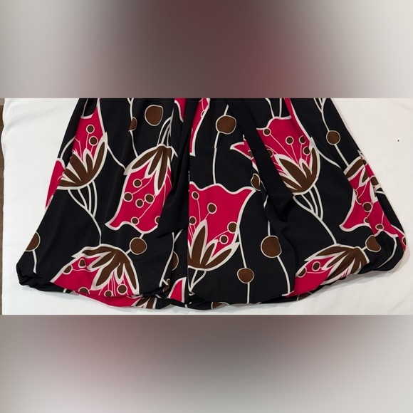 B Darlin Sweetheart Neck Floral Print Tie Waist Bubble Black Mini Dress Size 5/6 - Picture 5 of 8